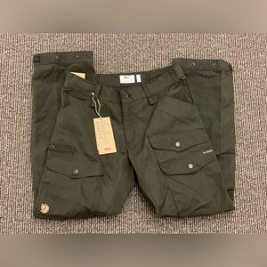 Men’s 32 Fjallraven Viddo Pro Wax Cotton Tin Cloth Articulated Active Pants